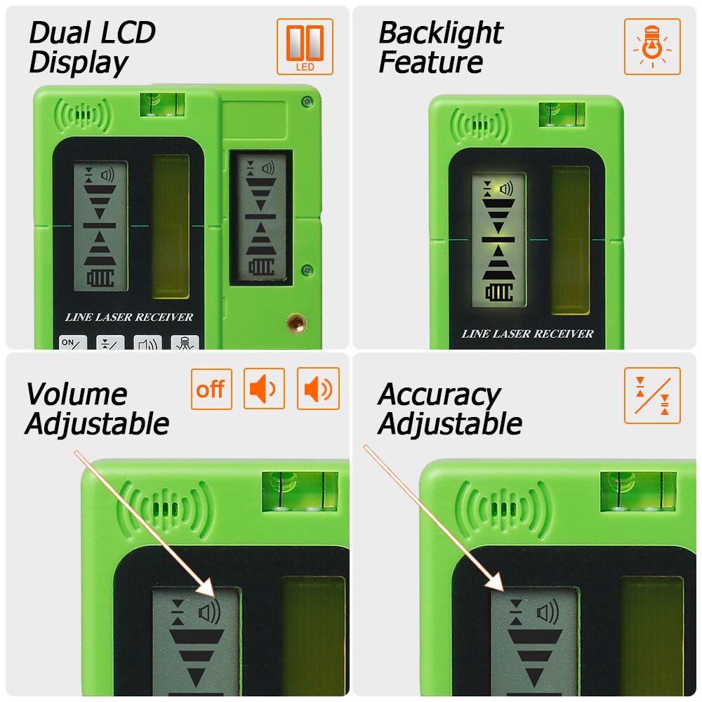 Huepar 12 Lines Self-leveling Laser Level with Bluetooth&Remote Control+Receiver