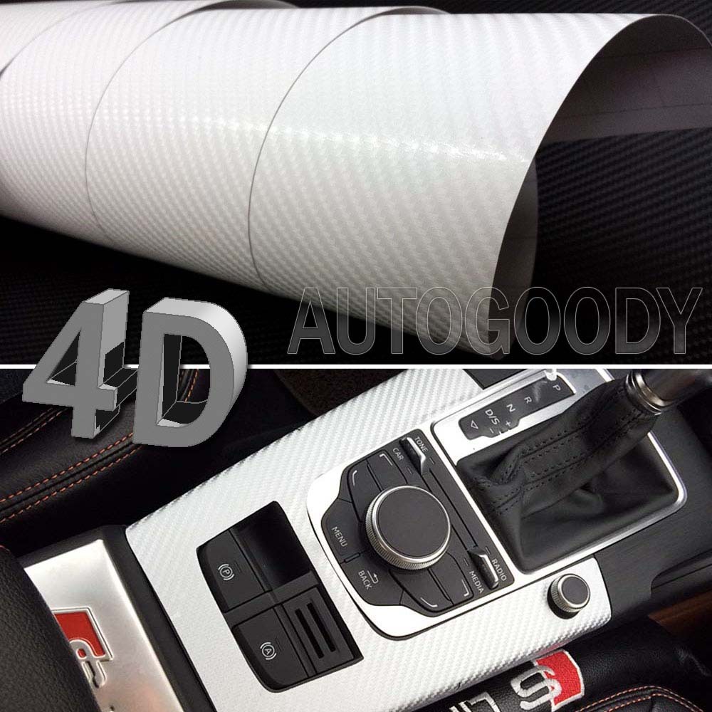 Premium 4D Gloss Carbon Fiber Vinyl Wrap Film Sticker Bubble Free Air Release