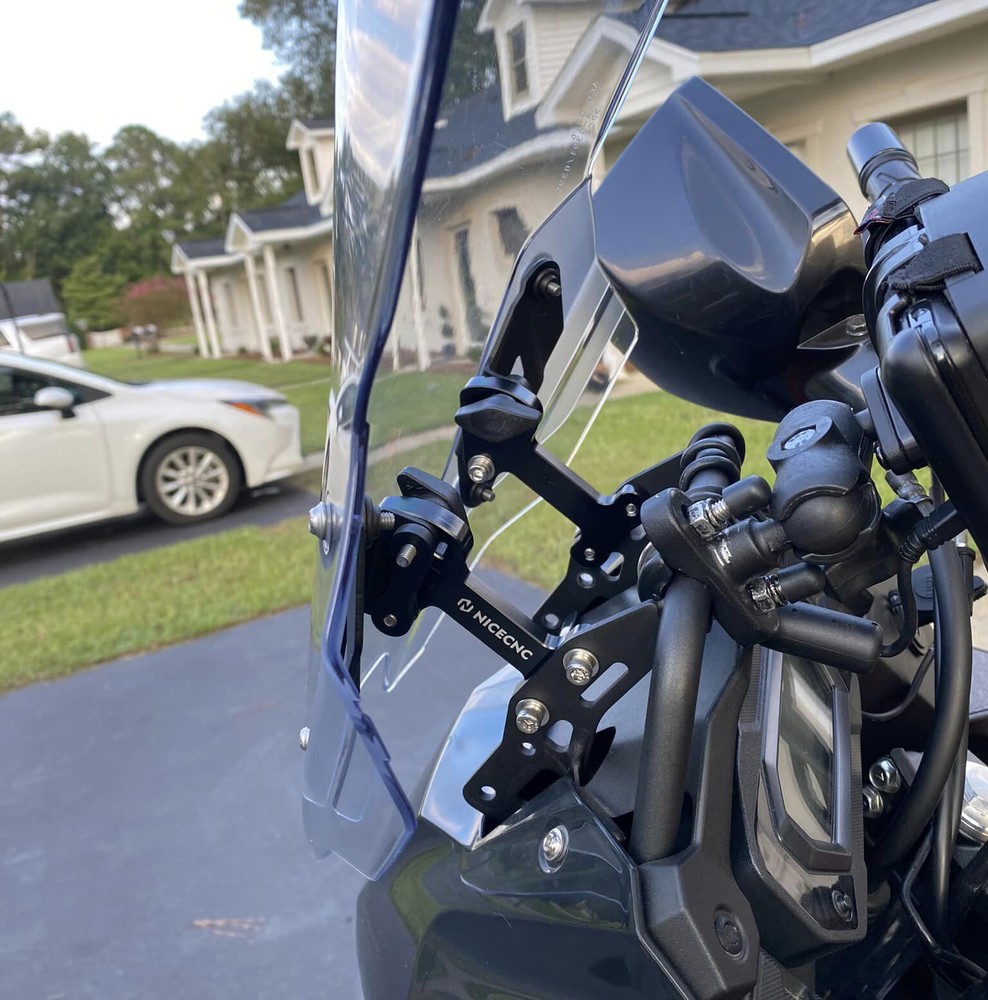 3.25" Windshield Windscreen Bracket Risers Adjustable for Kawasaki KLR650 22-25