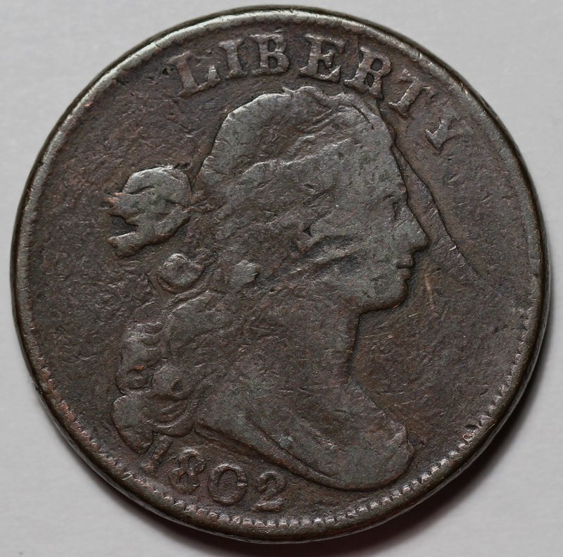 1802 Draped Bust Large Cent - Elephant Trunk - US 1c Copper Coin