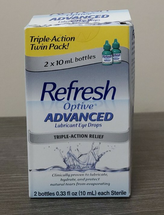 Refresh Optive Advanced Lubricant Eye Drops Relief 2x.33 FL Oz Exp 7/26