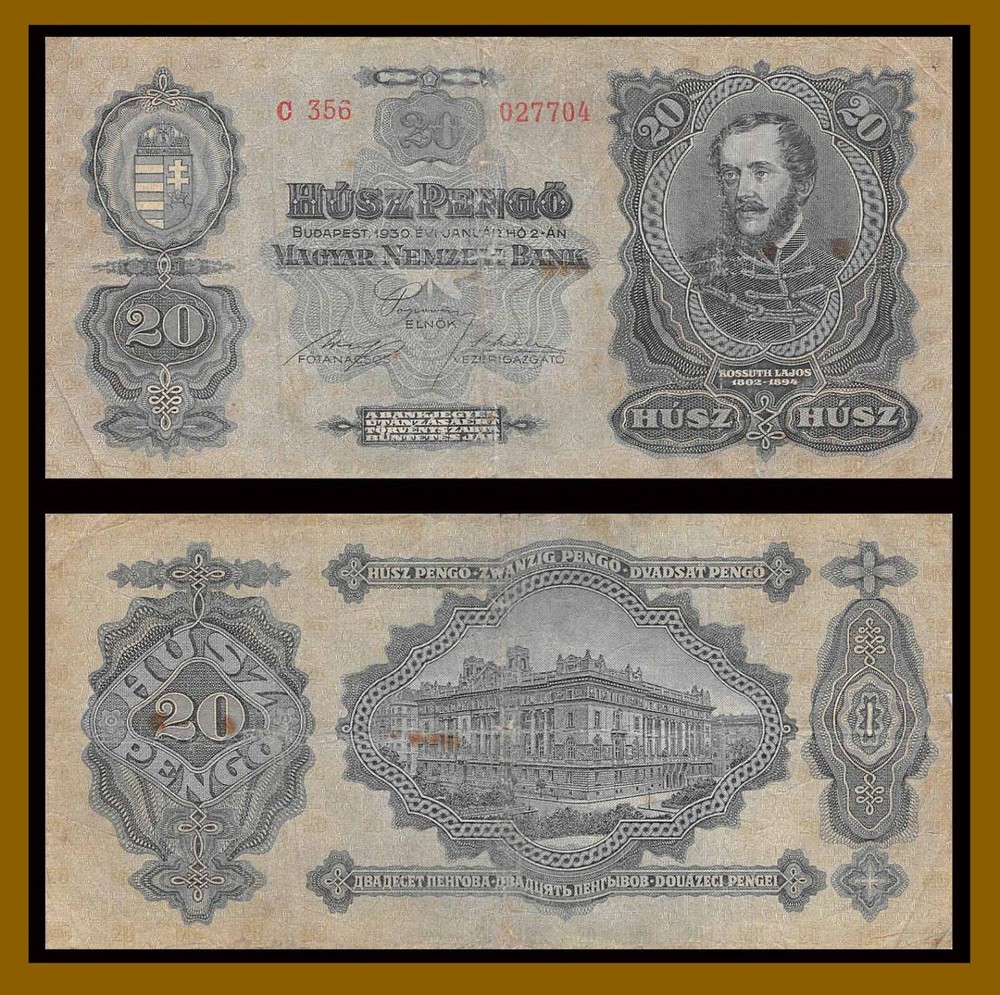 Hungary 20 Pengo, 1930 P-97 Cir