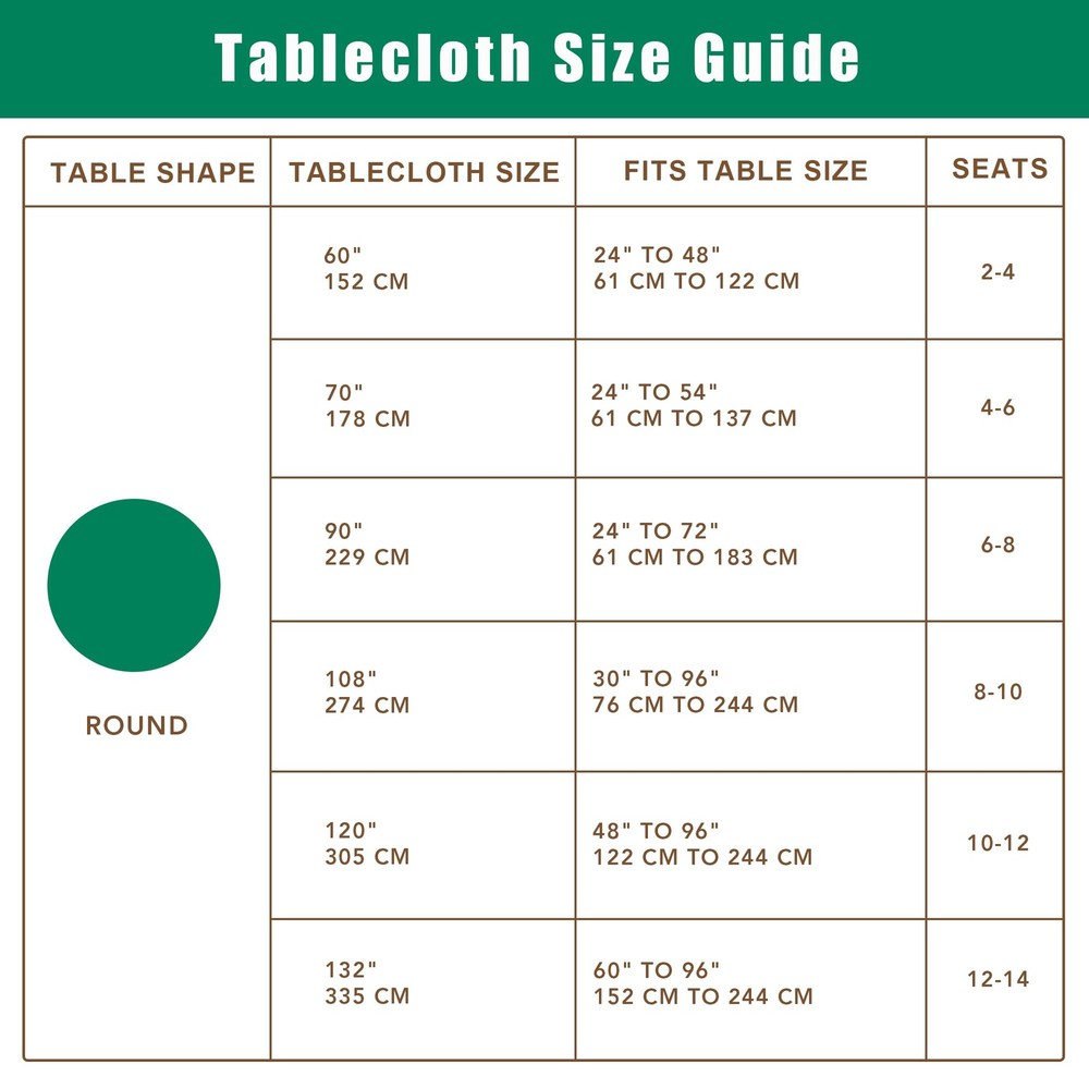 Biscaynebay 90" Round Fall Tablecloth, Textured, Water-Resistant, Rust, Thanksgi