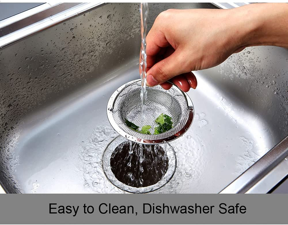 Kitchen Sink Strainer, 2-Pack Sink Strainer Basket with Handle, 4.5" Diameter, S