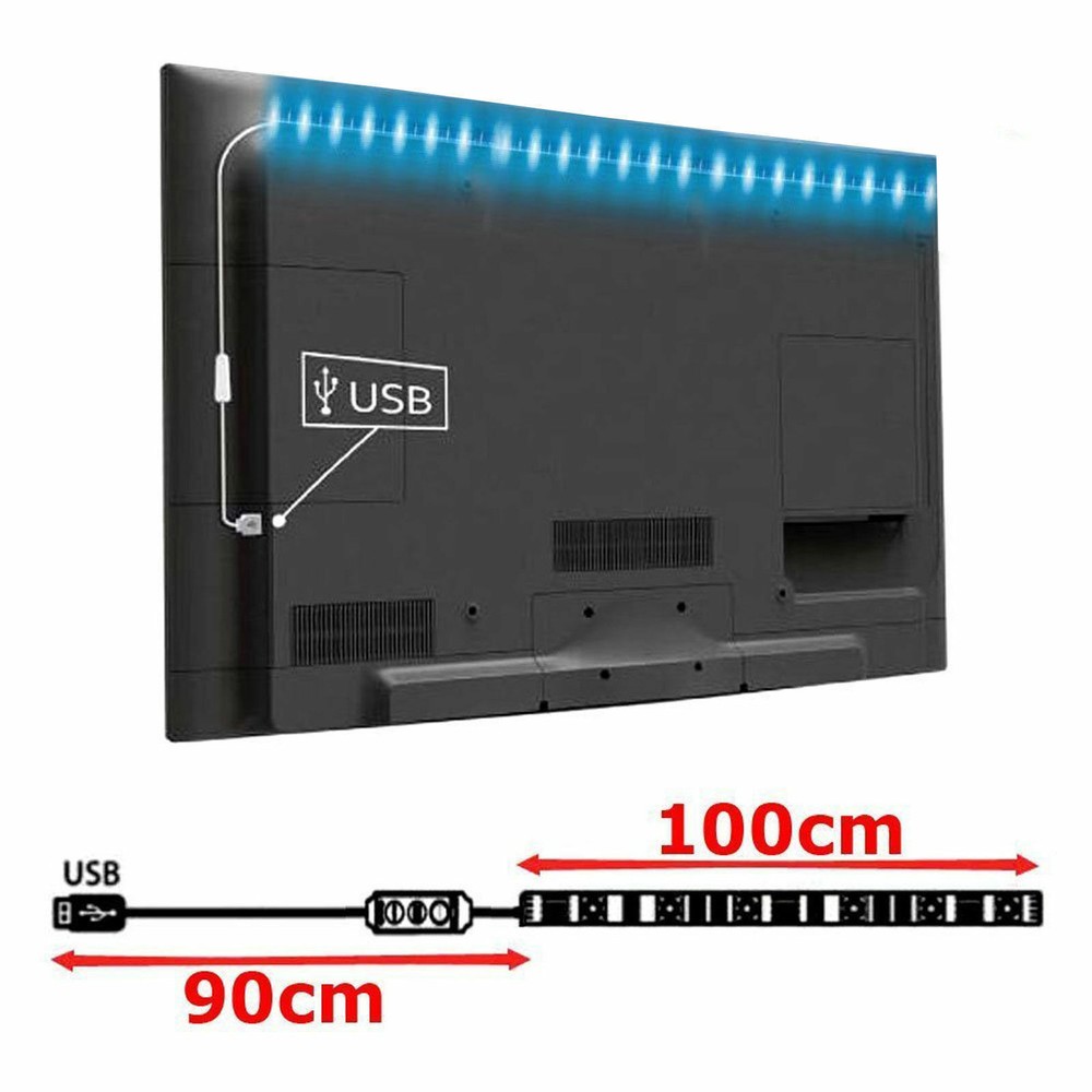 USB Powered RGB 5050 LED Light Strip Computer TV Backlight Remote Waterproof Kit