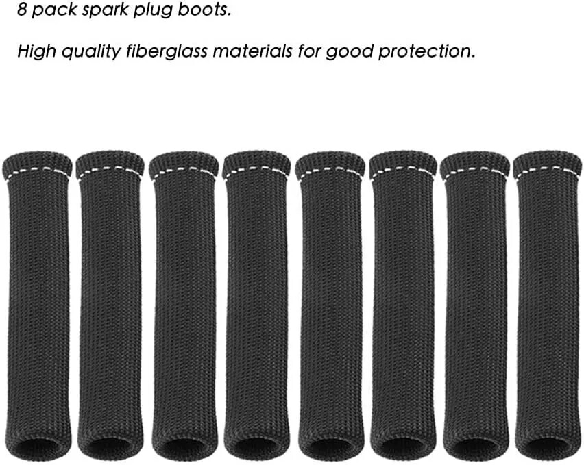 8 Pack Spark Plug Wire Protection 2500 °Boot Heat Shield Protector Sleeve Cover