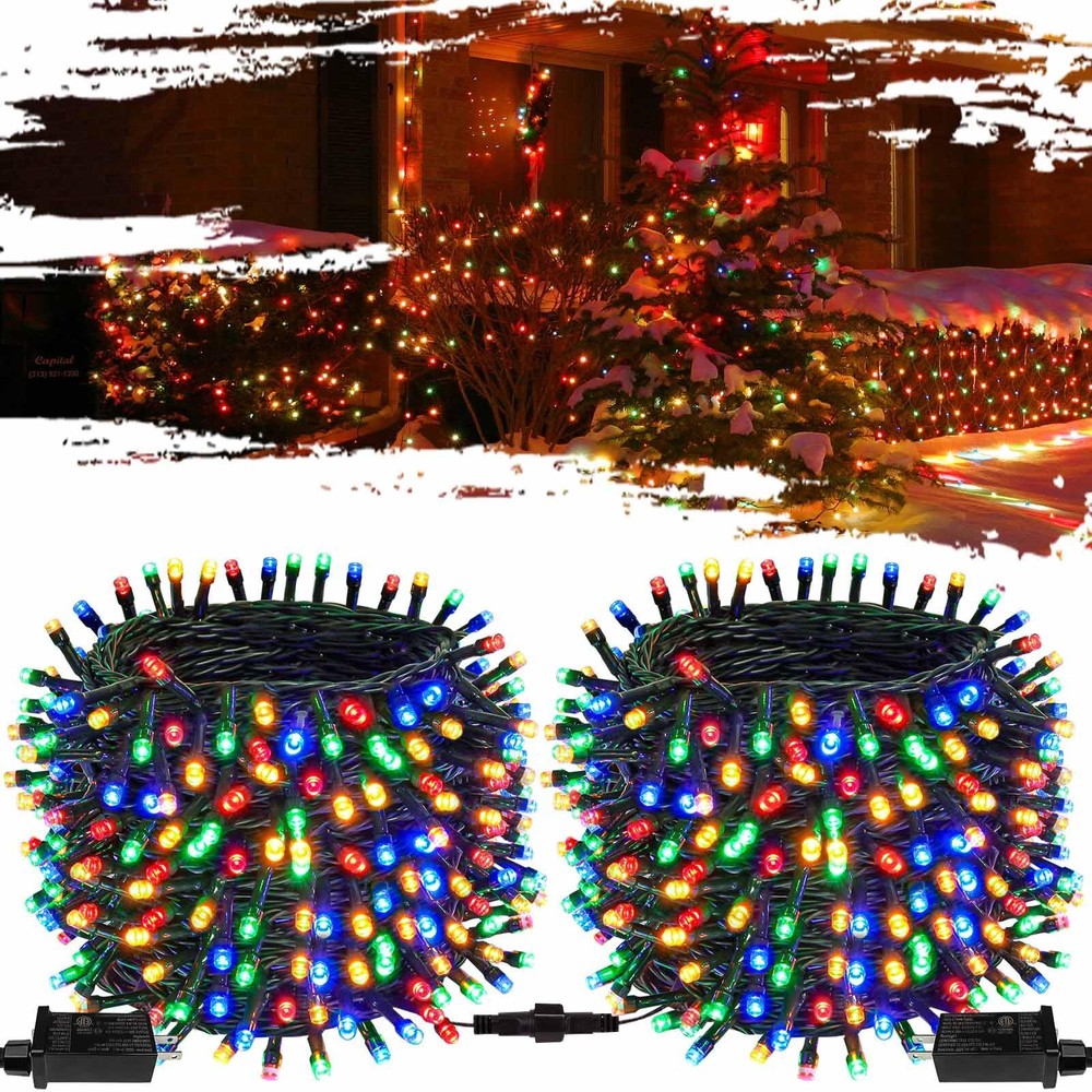 OZS 2PACK 164ft 400LED Extendable Color Changing Christmas String Lights Indoor/