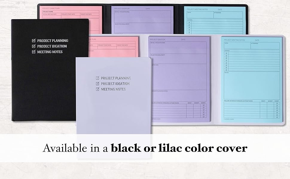 Project Planner Kit & Meeting Notebook for Work – 90 Lar Stiy Notes