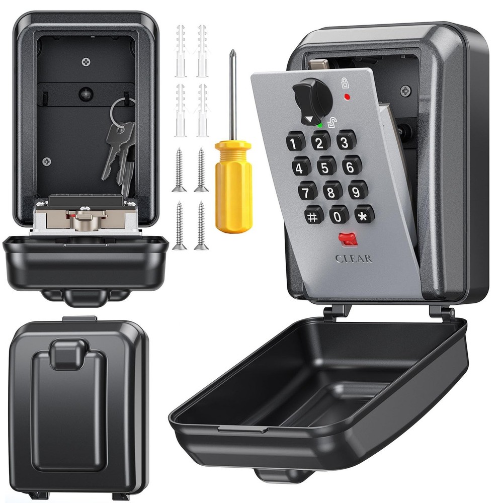 Key Lock Box,Customizable 12-Digit Combination,LockBox for Keys with Resttabl...