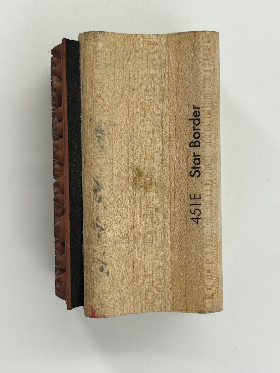 Vtg All Night Media Star Border 451E Rubber Stamp Wood Mount