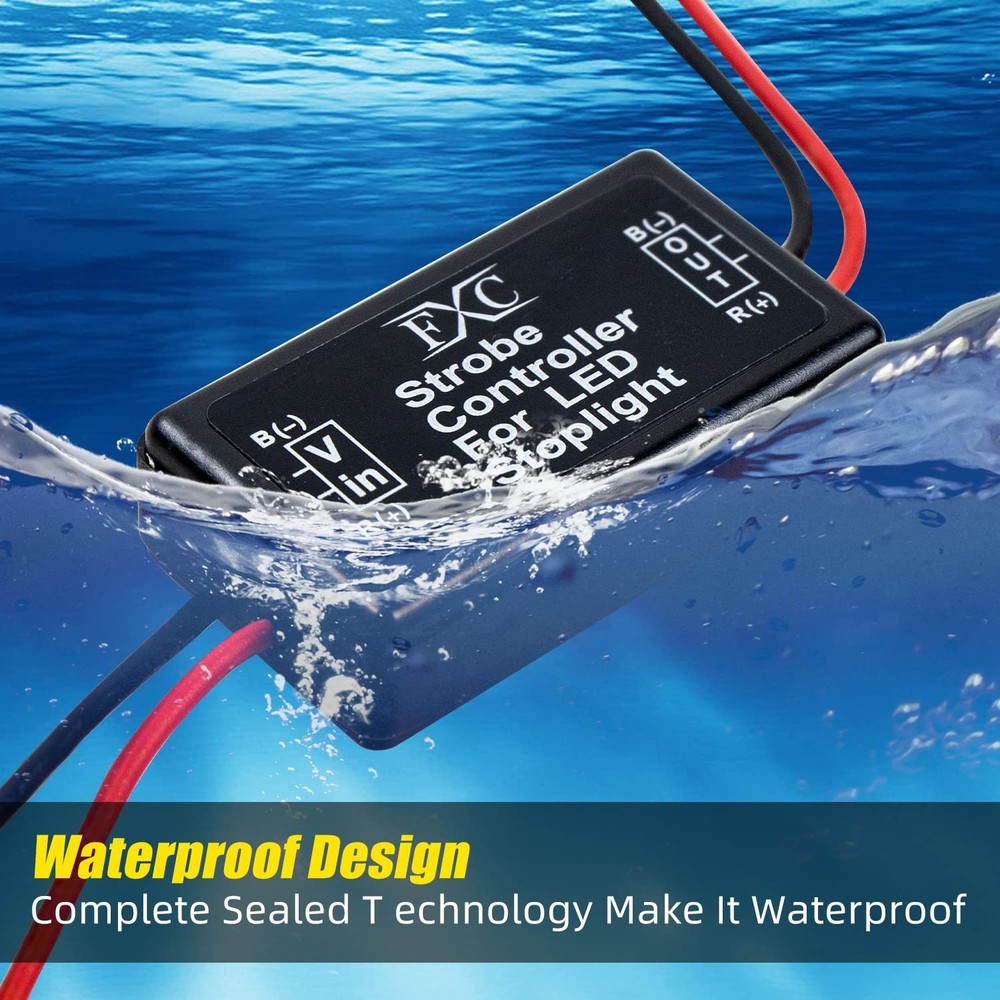FXC 2x 24W Flash Strobe Controller Flasher Module for LED Brake Light Tail St...
