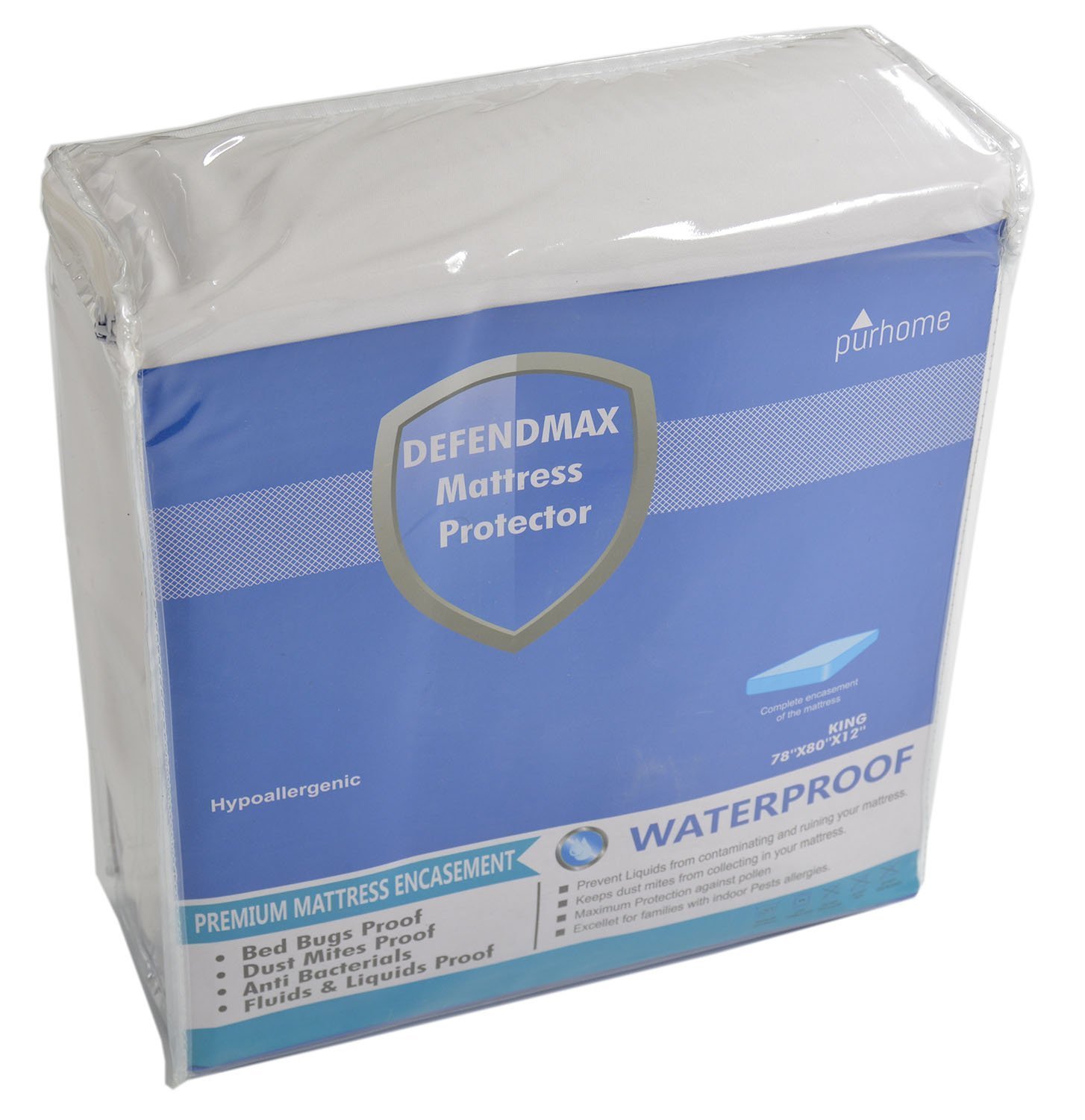 Mattress Protector Encasement Bedbug Cover Waterproof Hypoallergenic