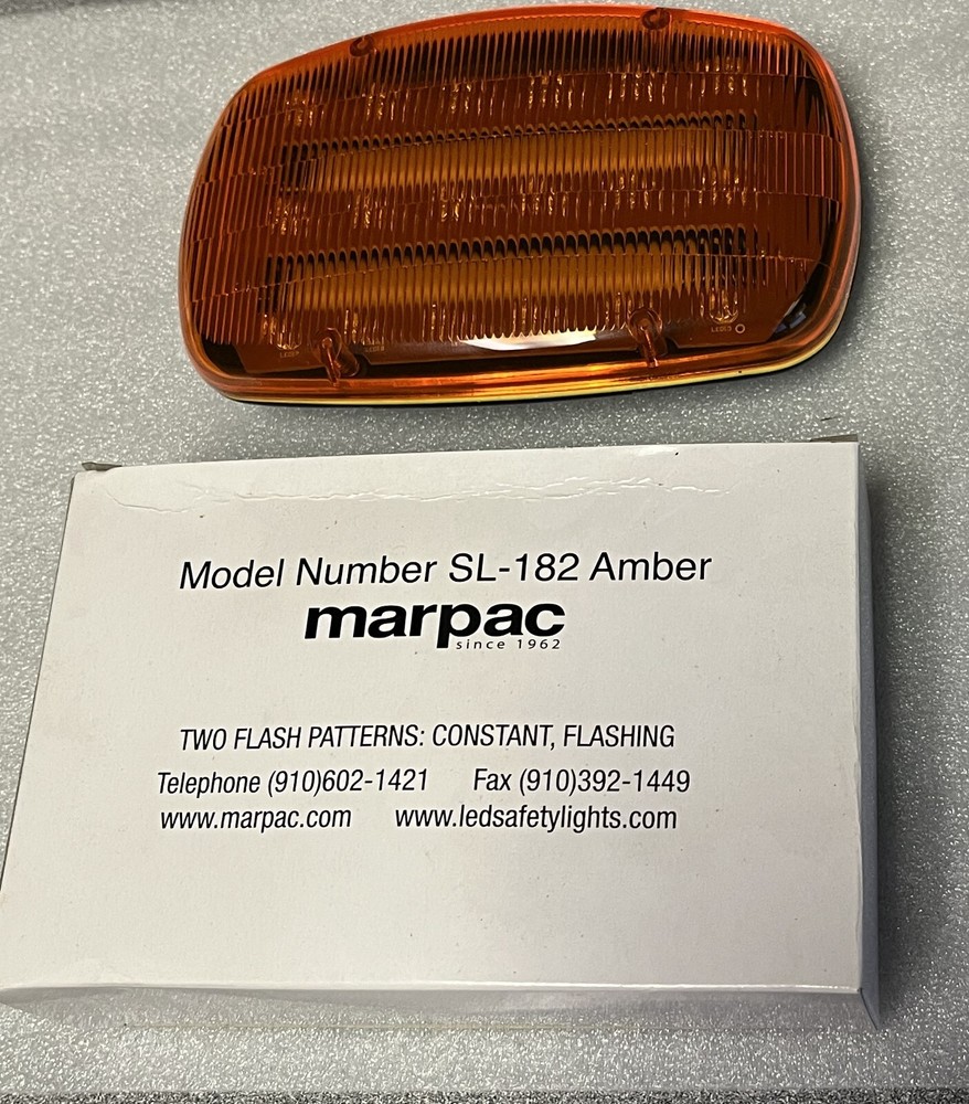 SL182 MARPAC SAFETY LIGHT, 6", AMBER, 2 PATTERNS: FLASHING OR CONSTANT, NEW