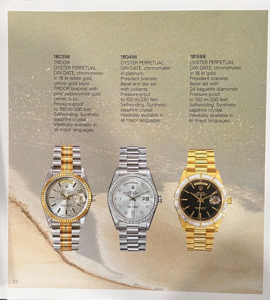 1988 Genuine Rolex Brochures Oyster Cellini