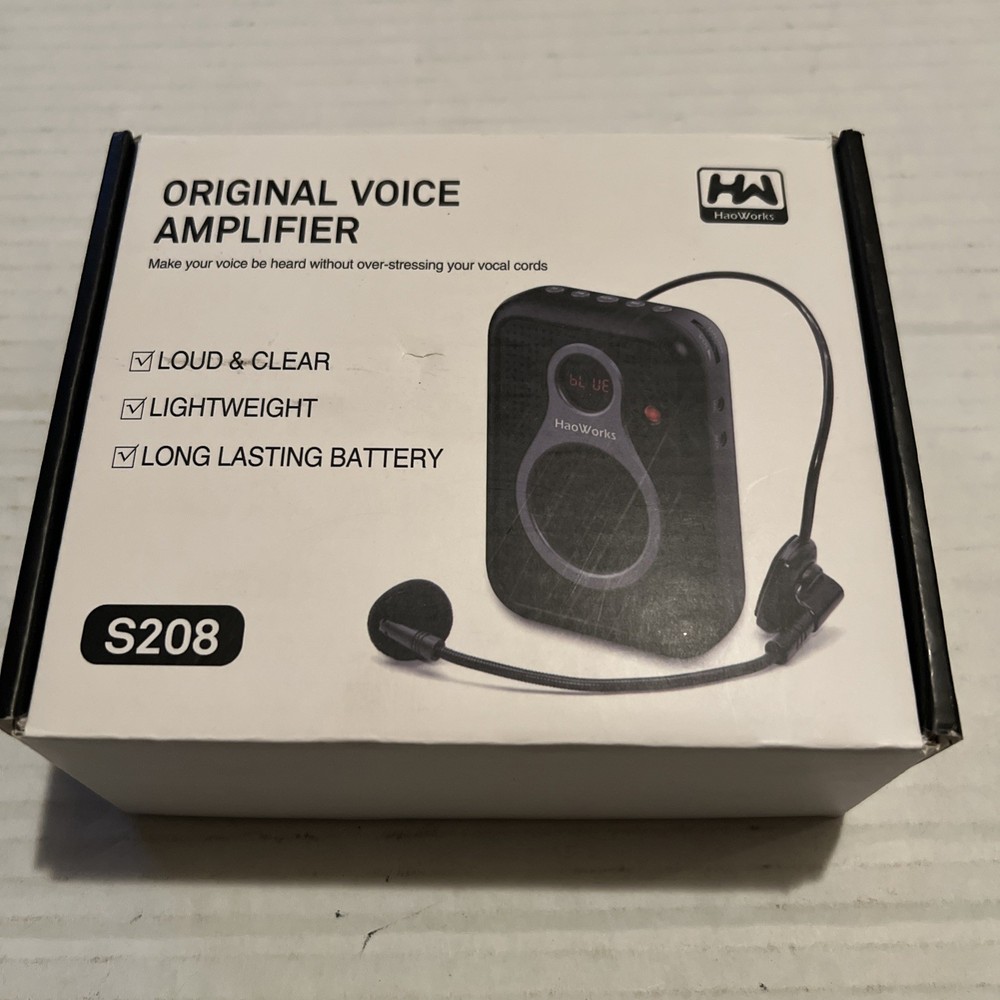 HaoWorks Portable Lightweight Mini Voice Amplifier Wired Headset Microphone S208