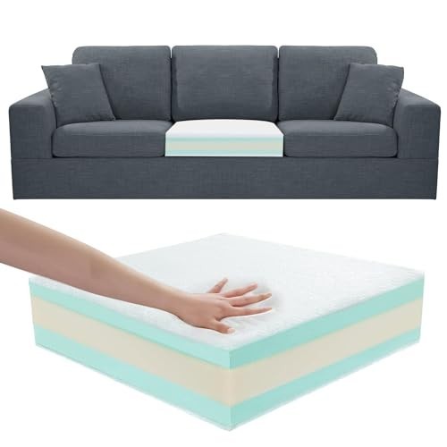 FOUXTEL Extra Thickness 5 Layer Couch Cushion Replacement, 24"x24"x6" Sofa Cushi