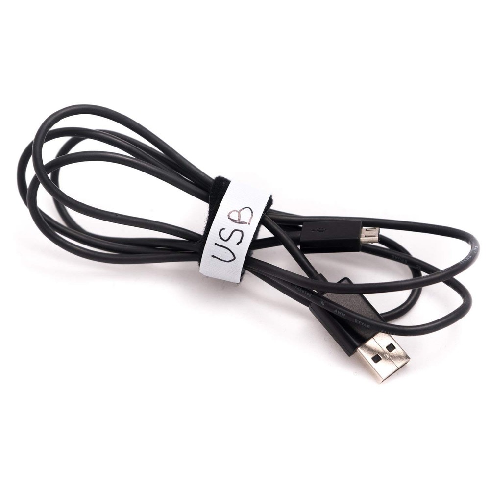 Cable Tags 1/2" x 2" White Labels Writable 50 Pack Bundled with Bonus Permane...