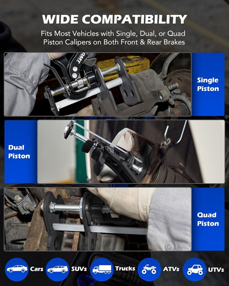 Orion Motor Tech Single Dual Quad Piston Brake Caliper Compressor, Brake Piston