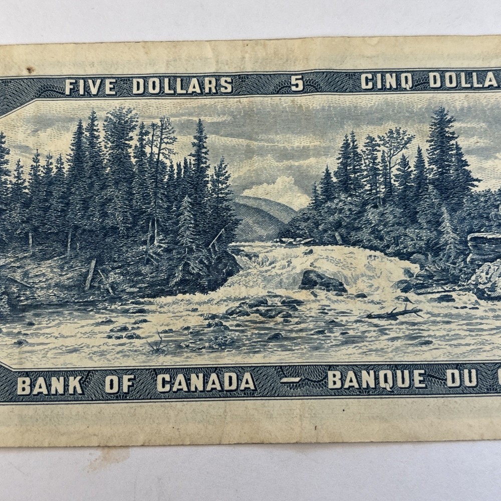 Canada 1954 $5 Five Dollar U/S Serial - Crisp