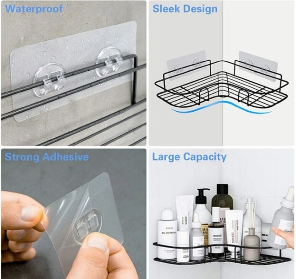 Triangular Shower Caddy Bathroom Corner Shelf Bath Storage Holder Organizer Rack
