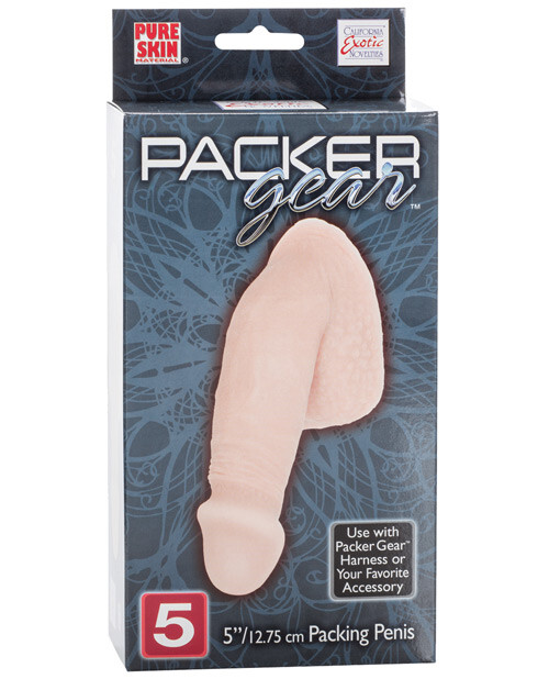 CalExotics Packer Gear Boxer Brief Harness & 5 Inch Realistic Dildo Bundle
