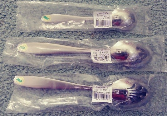 New Waterford Lisette Matte Hostess Spoons - 3 Pieces