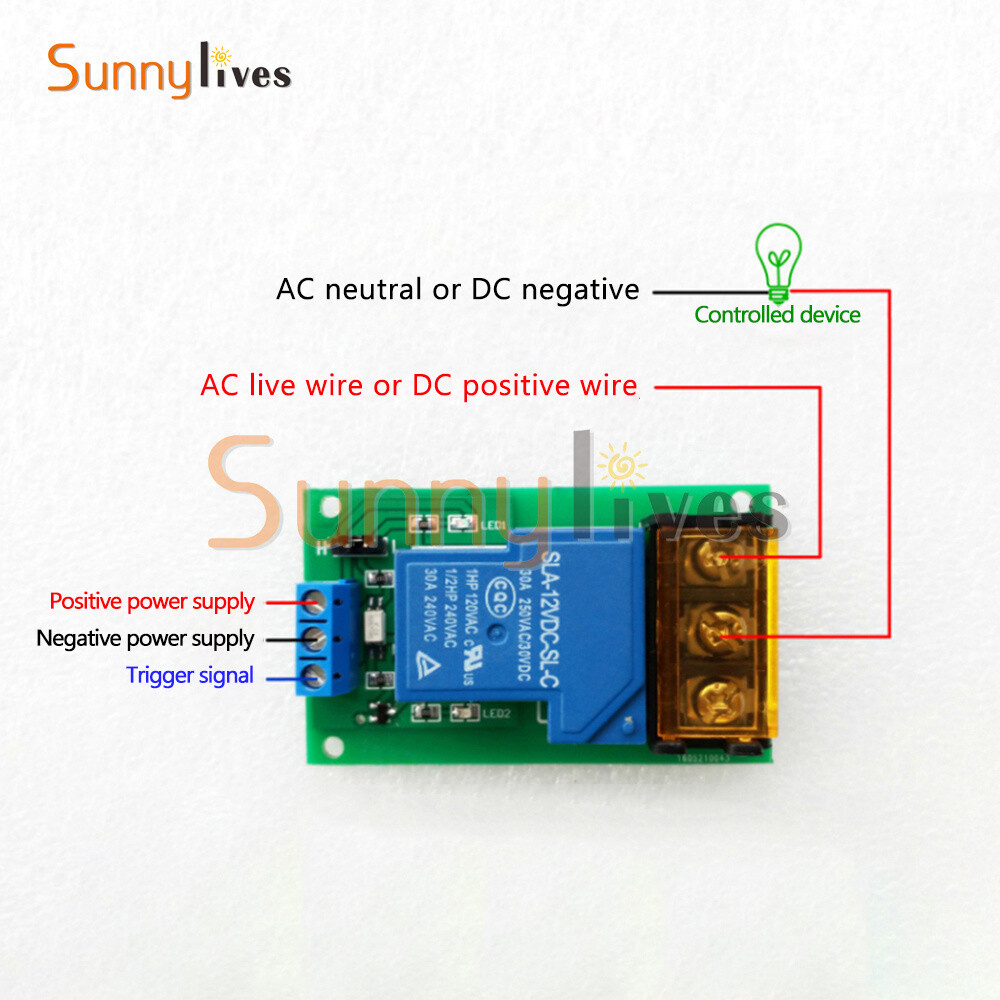 30A Relay Module Optocoupler Isolation High And Low Level Trigger Single Power