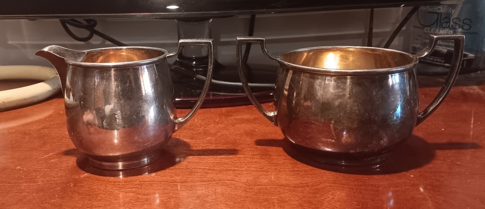 Antique 1913 Elkington Silverplate 28014 Cream & Sugar