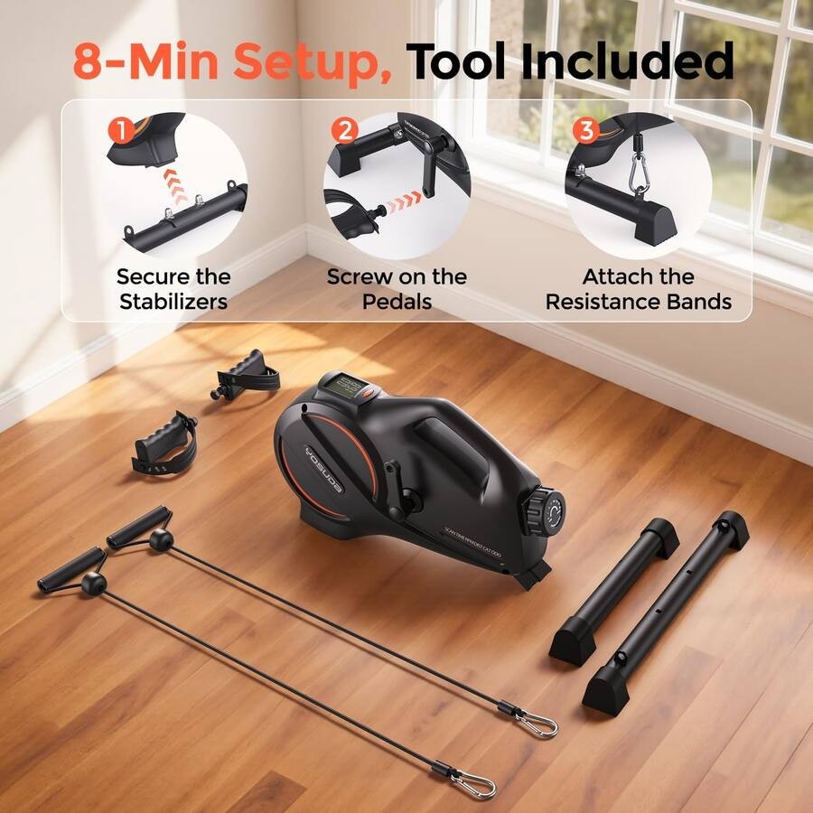 Under Desk Bike Pedal Exerciser - Magnetic Mini Exercise Bike, Desk Pedal Bike