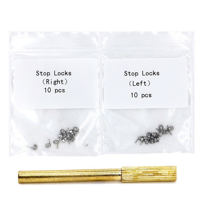 Dental Orthodontic Activity Crimpable Hook Arch Wire Stops 20 Pcs + Tool Driver