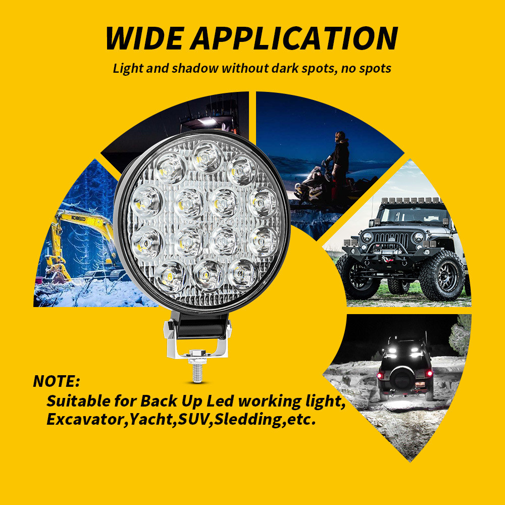 Fit for LED Forklift Front Light 12V Loader Headlight Excavator 4'' Work Light