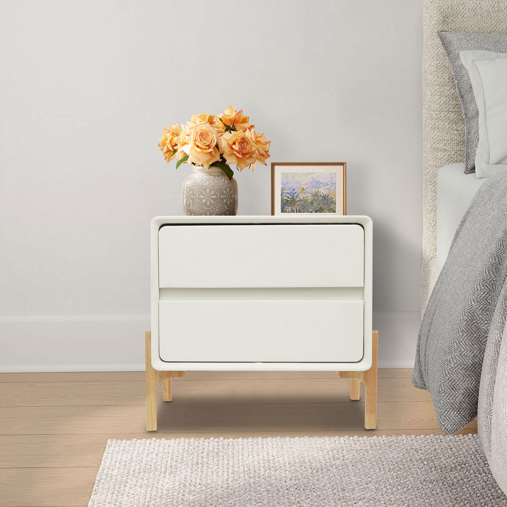 Bedside Table, Storage Bedside Table, Small Bedside Table with 2 Drawers