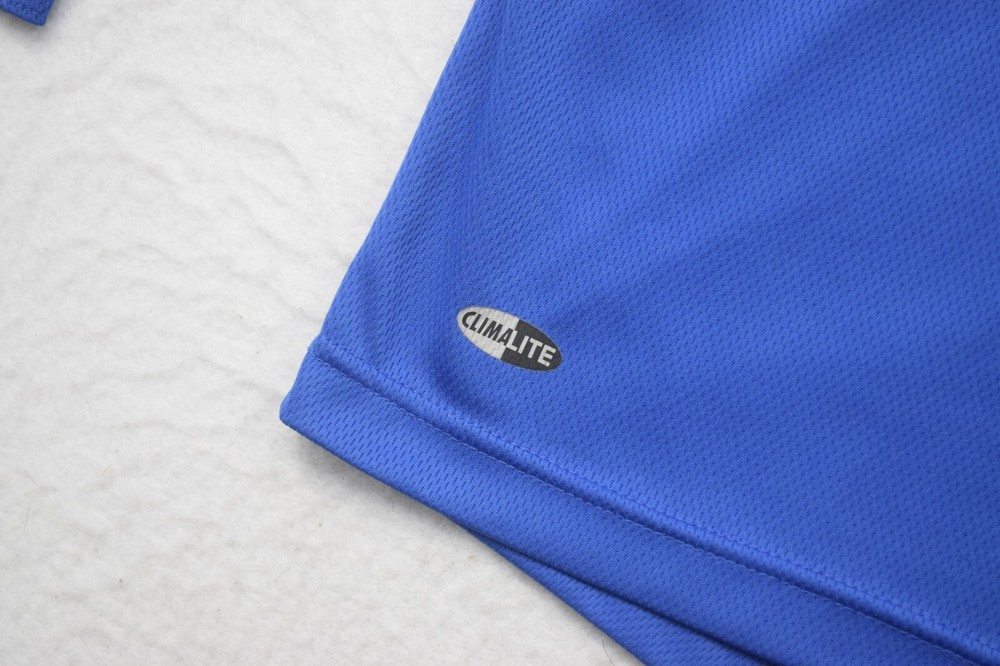 Adidas ClimaLite 1/4 Zip Jacket Blue Striped Long Sleeve Pullover Mens Medium