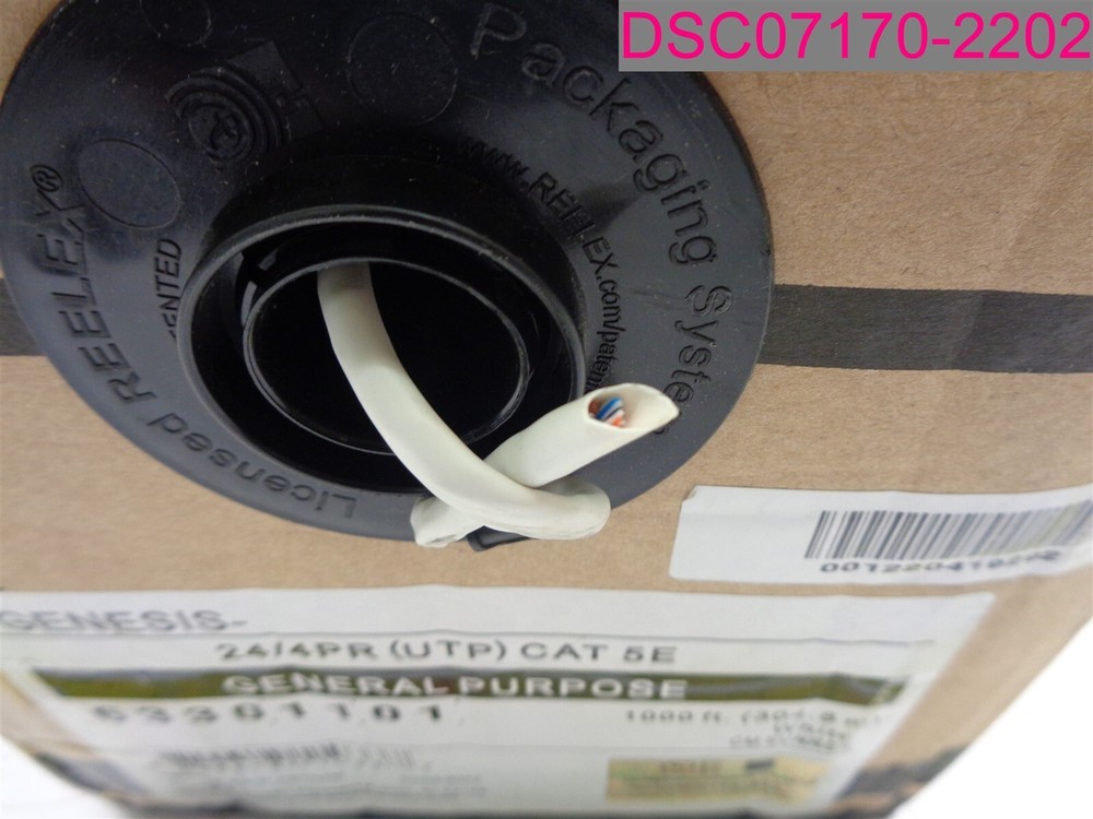 Genesis 63301101 General Purpose White Cable 24/4PR (UTP) CAT 5E