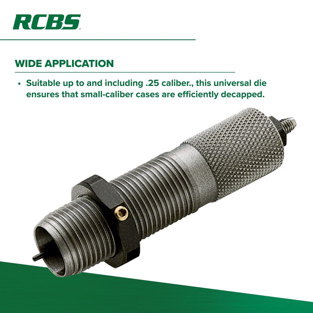 RCBS Decap Die .22-.25 Cal, Universal Decapping for Multi