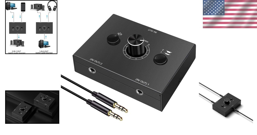 Mini 3.5mm Stereo Audio Selector Splitter Box