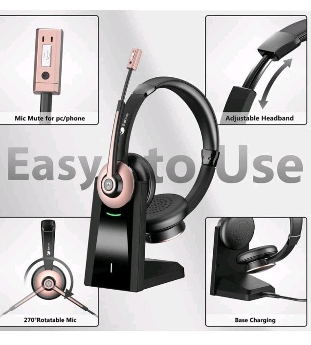 Earbay Wireless Headset With Microphone Black BT786C-D