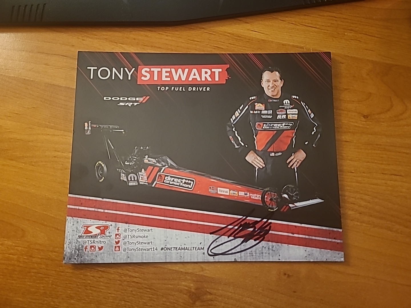 2024 Tony Stewart NHRA Hero Card Autographed Signed