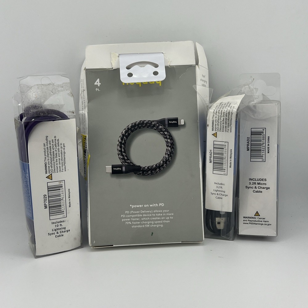 Lot Of 4 Untested Cords- with package damage