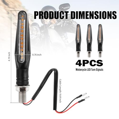 4PCS Motorcycle Turn Signals LED,2026 New Dynamic Sequential Flowing