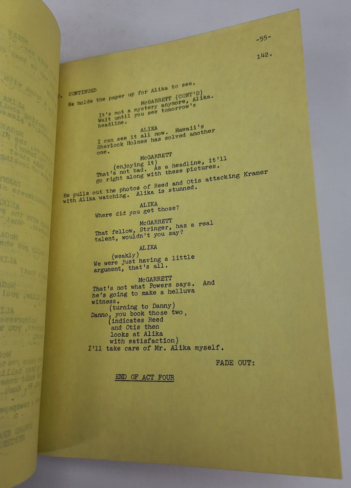HAWAII FIVE-O / Robert Janes 1978 TV Script, Paul Williams "Stringer"