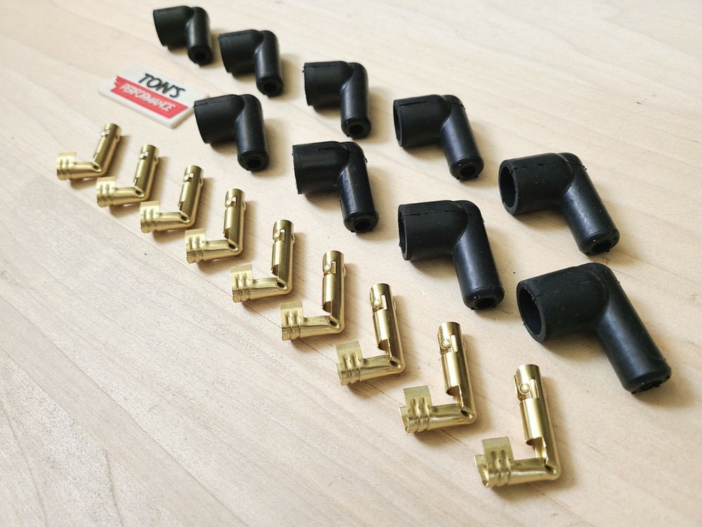 Ignition Socket Distributor Boots & Terminals Kit Set 9 Right angle 90 Black