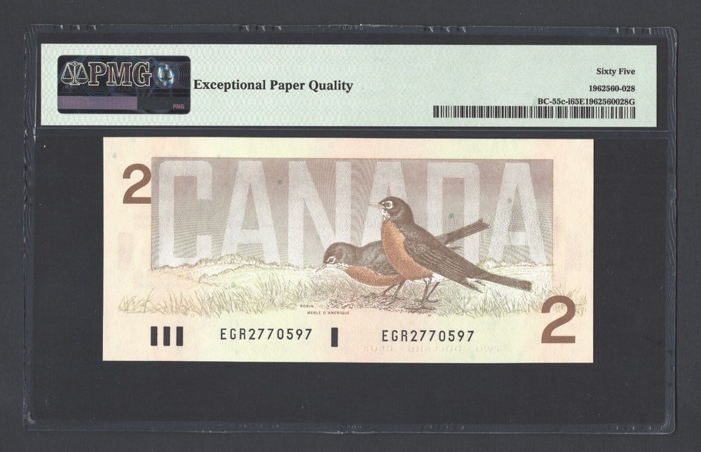 Canada 2 Dollars 1986 BC-55c-i Uncirculated Grade 65