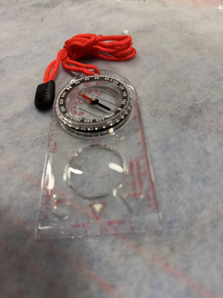 Transparent Baseplate Compass with Lanyard – Orienteering Hiking Navigation Tool