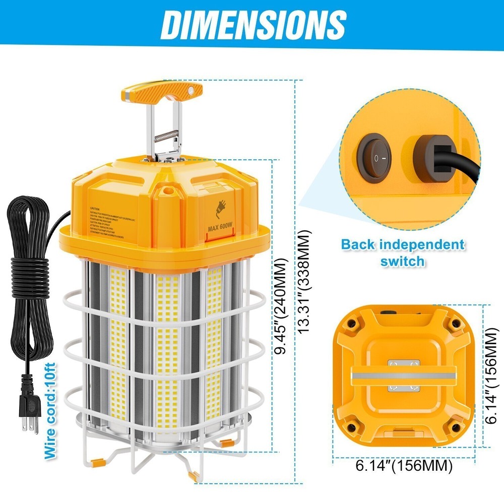 LED Temporary Work Light 150W Construction Building Work Lights with Hook ETL