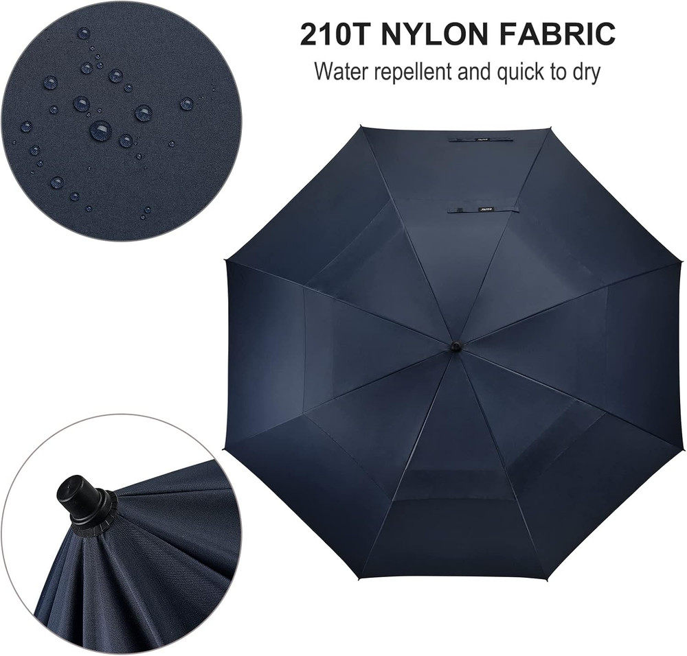 80 Inch Huge Large Oversize Golf Umbrella Double Canopy Vented Windproof Stick U