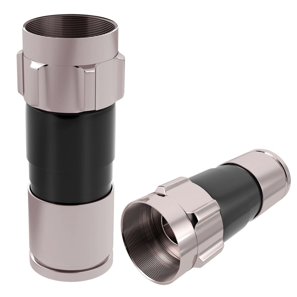 10 Pack Coaxial Cable Connector, 75 Ohm F-Type Waterproof Brass Compression C...