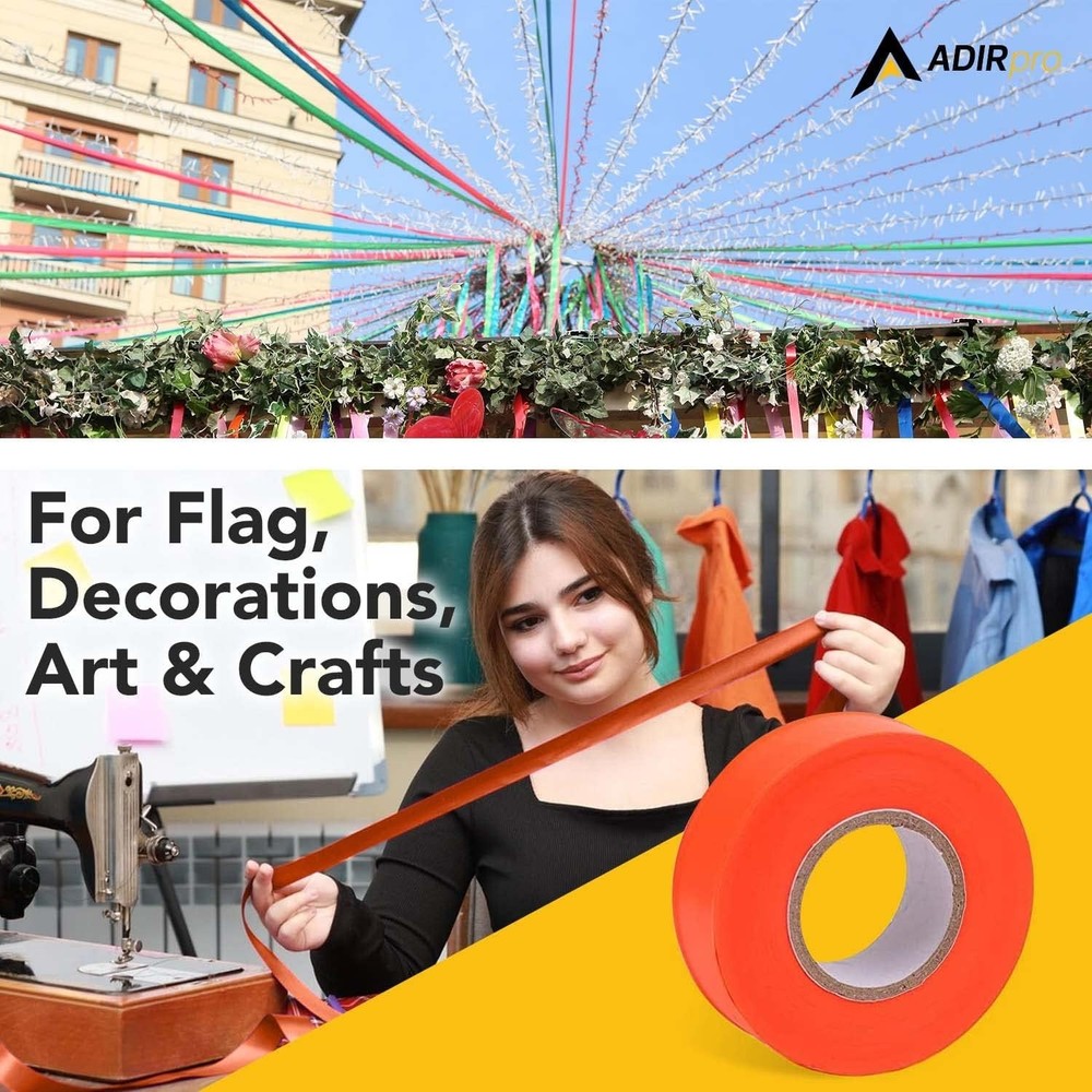 Neon Flagging Tape 12-Pack - Fluorescent Orange