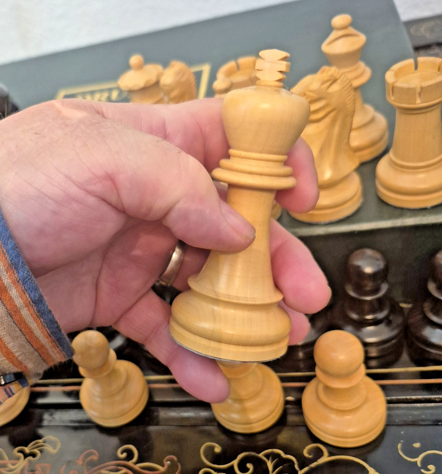 Drueke Luxury Box Wood Ebony Staunton Chess Set 4" King Players Choice? Weighted