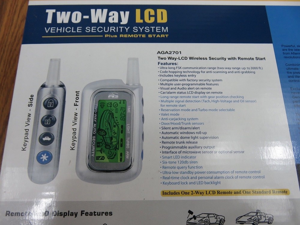 Two-way LCD Vehicle Security System--Includes two 2-way LCD Remotes